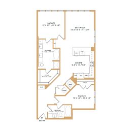 2 beds, 2 baths, 1,301 sqft, $2,156