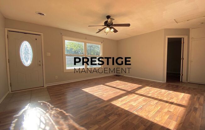3 Bedroom • 1 Bathroom; open concept complete with kitchen, dining, & living space
