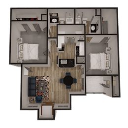 2 beds, 2 baths, 1,017 sqft, $1,462