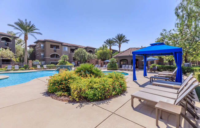 Poolside Sundeck With Relaxing Chairs at The Preserve by Picerne, N Las Vegas, 89086