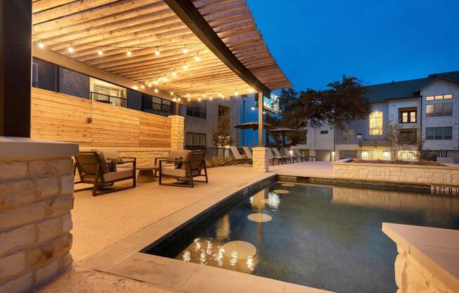 outdoor pool area of ironridge apartments