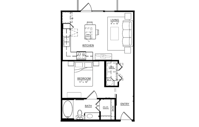 1 bed, 1 bath, 600 sqft, $1,532