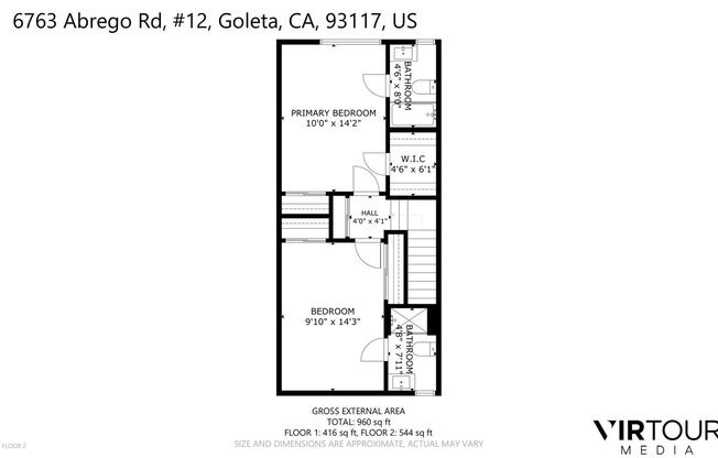 2 beds, 2 baths, 860 sqft, $3,400, Unit 01