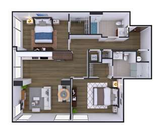 2 beds, 2 baths, 960 sqft, $3,285