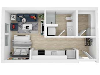 Studio, 1 bath, 405 sqft, $1,129