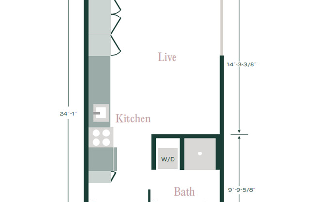 Studio, 1 bath, 332 sqft, $1,103, Unit 410 - MFTE