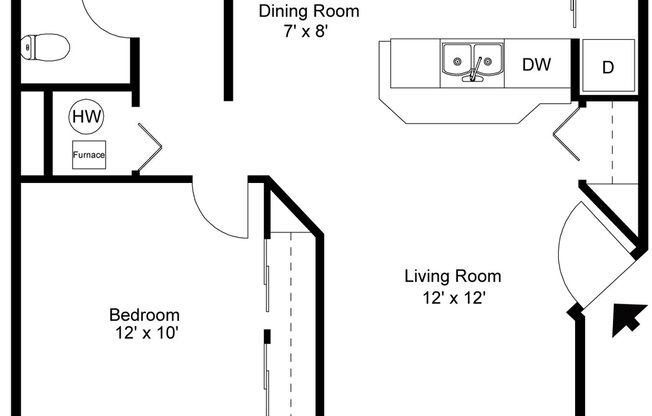 1 bed, 1 bath, 636 sqft, $1,700, Unit 14-106