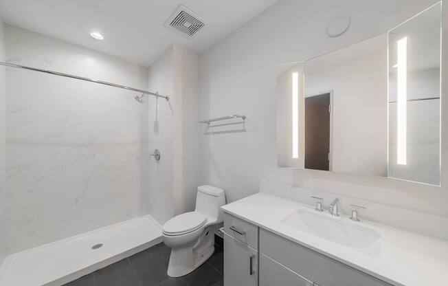 Well-lit vanities available - Main 3 Downtown