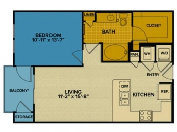 1 bed, 1 bath, 706 sqft, $1,632