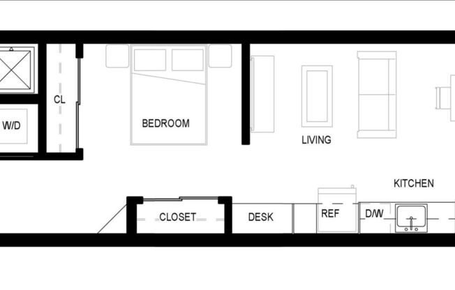 Studio, 1 bath, 560 sqft, $2,295