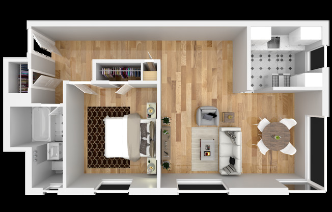 1 bed, 1 bath, 770 sqft, $2,095, Unit Hamrick 106
