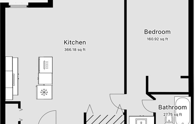 1 bed, 1 bath, 692 sqft, $1,200, Unit 201