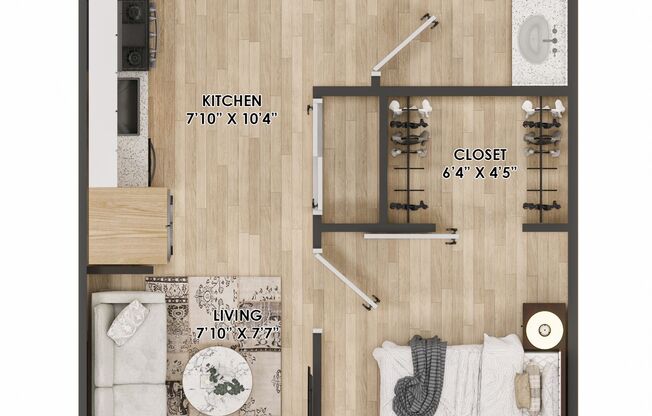 1 bed, 1 bath, 446 sqft, $1,495, Unit 313