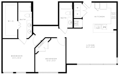2 beds, 2 baths, 1,126 sqft, $1,874