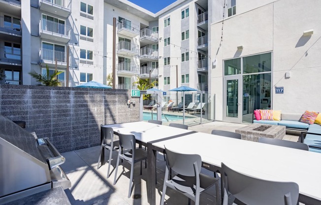 Grill terrace and pavilion at The Chandler in North Hollywood