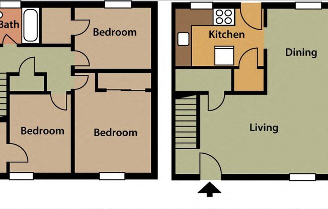 3 beds, 1 bath, 1,125 sqft, $995