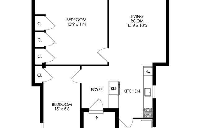 2 beds, 1 bath, $3,495, Unit 3R