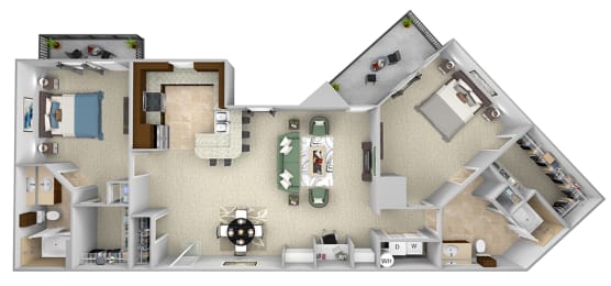 2 beds, 2 baths, 1,298 sqft, $2,465