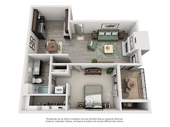 1 bed, 1 bath, 664 sqft, $1,239