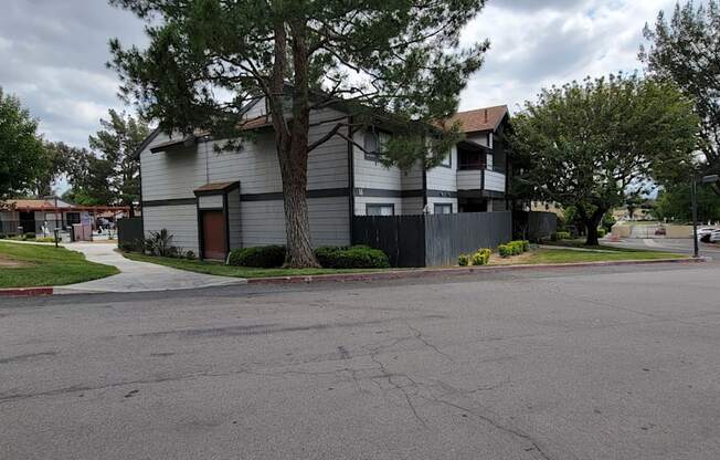 Apartment buildings at Dove Ridge Apartments in Riverside, CA.