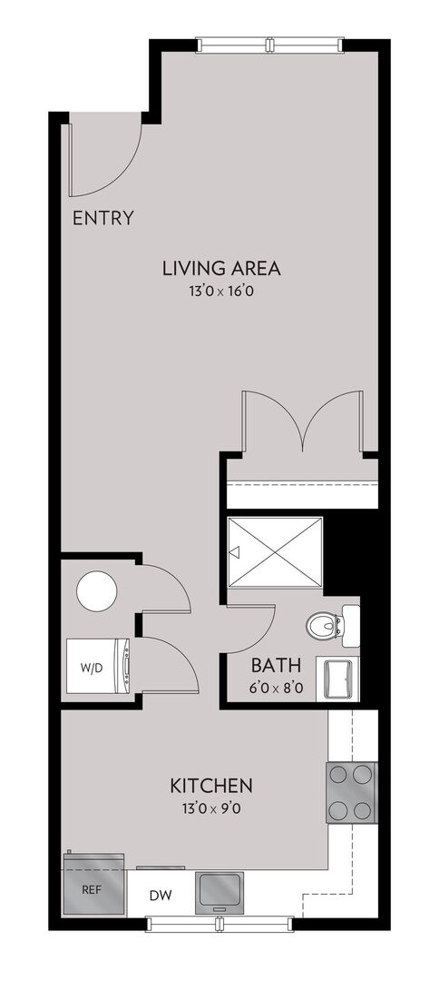 Studio, 1 bath, 505 sqft, $1,485