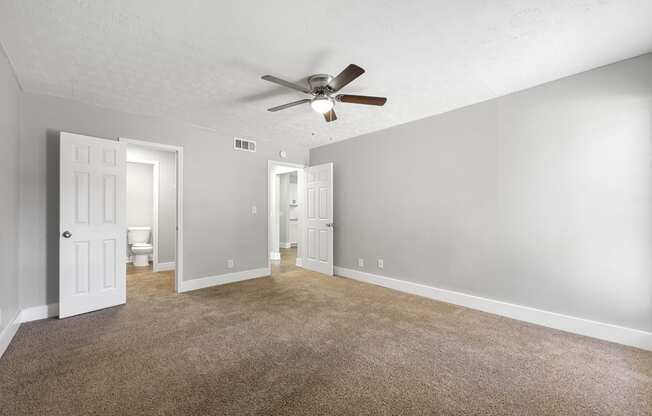 Bedroom with ceiling fan at Balfour Chastain, Sandy Springs, GA