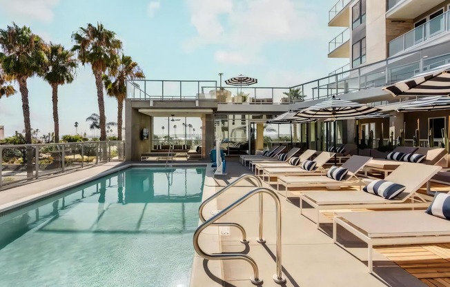 Swimming Pool with Chaise Loungers