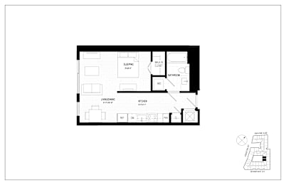 Studio, 1 bath, 499 sqft, $1,739