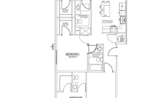 2 beds, 2 baths, 912 sqft, $1,490, Unit 2055-01