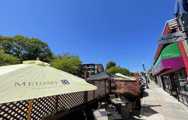 Outdoor patio at Industry Restaurant