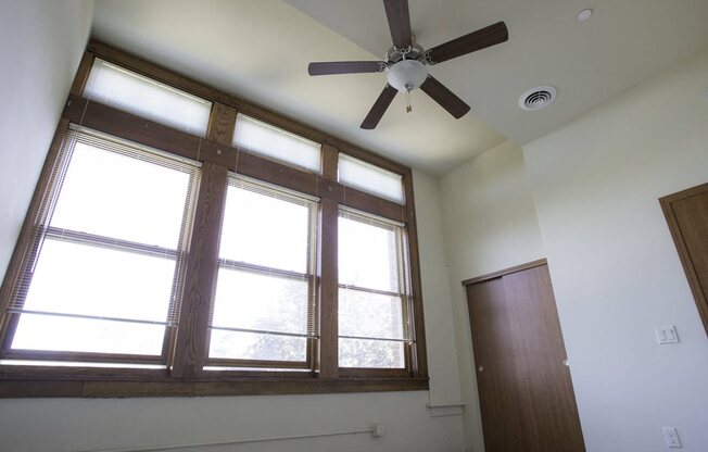 Bedroom Windows & Ceiling Fan