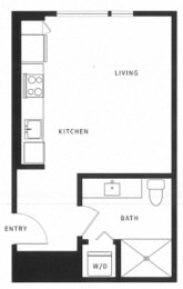 Studio, 1 bath, 419 sqft, $1,915