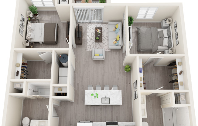 2 beds, 2 baths, 1,133 sqft, $2,985, Unit 516