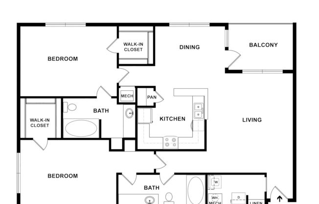 2 beds, 2 baths, 1,122 sqft, $1,720