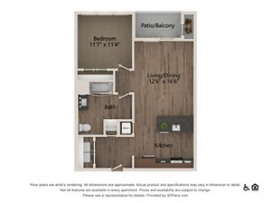 1 bed, 1 bath, 752 sqft, $1,795