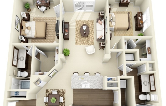 2 beds, 2 baths, 1,226 sqft, $1,626