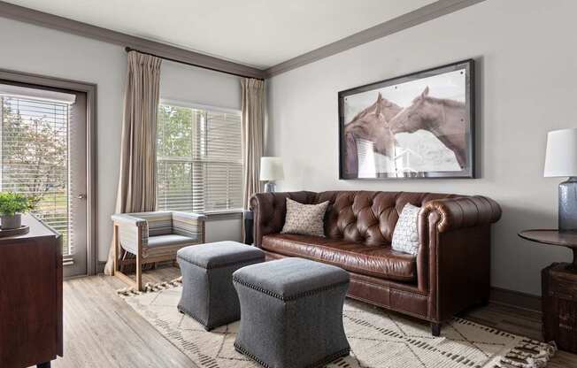 Living Room With Plenty Of Natural Lights at Adara Overland Park, Overland Park