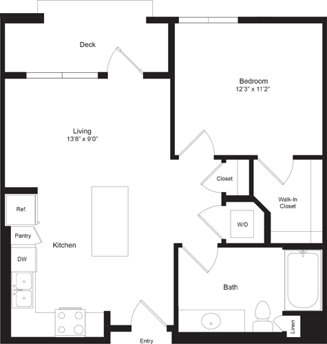 1 bed, 1 bath, 660 sqft, $3,082, Unit 119
