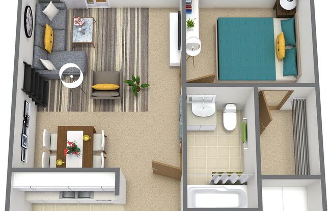 1 bed, 1 bath, 720 sqft, $1,245, Unit 2112-105