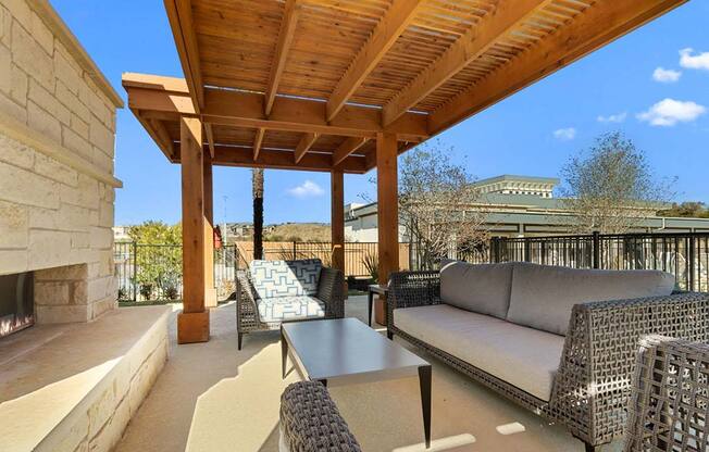 Outdoor sitting area with firepit1 at Reveal 54, Georgetown, 78626