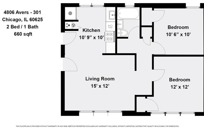 2 beds, 1 bath, 660 sqft, $1,675, Unit 4806-301