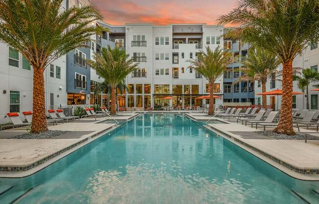Swimming Pool at Aurora Luxury Apartments in Downtown Tampa FL