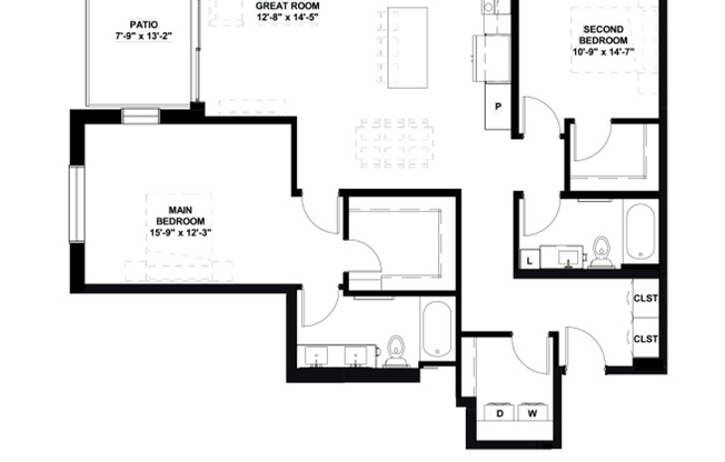 2 beds, 2 baths, 1,357 sqft, $2,895, Unit 102