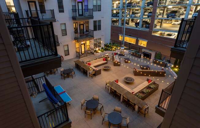aerial view of courtyard at Artisan on 18th, Tennessee, 37203