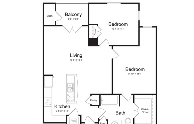 2 beds, 1 bath, 1,084 sqft, $1,926