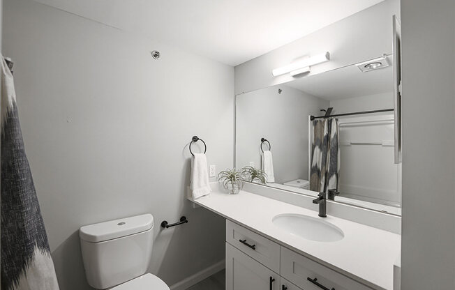 Bathroom With Vanity Lights at Rivers Edge Apartments, Waukesha