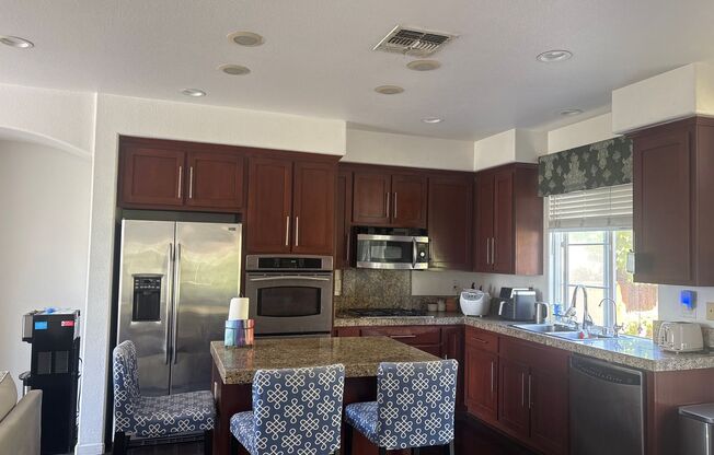 This beautiful home is nested on a corner lot in a private road and a quiet neighborhood with spectacular views across from Communication Hills. 5 bedrooms, 3.5 bathrooms!