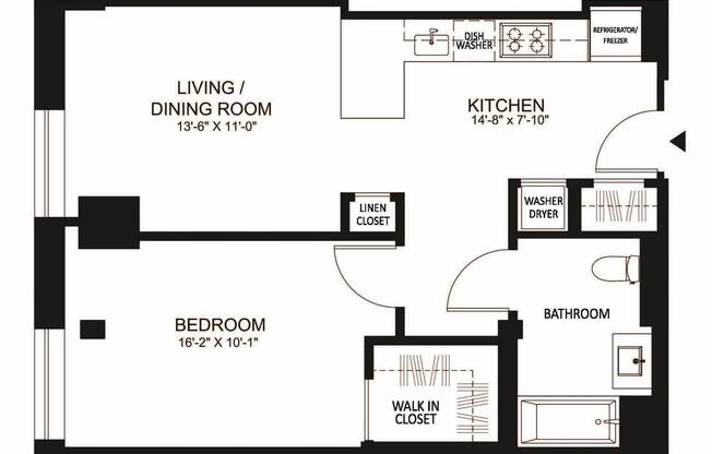 1 bed, 1 bath, 676 sqft, $4,353