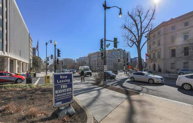 exterior view of baystate apartments in washington dc