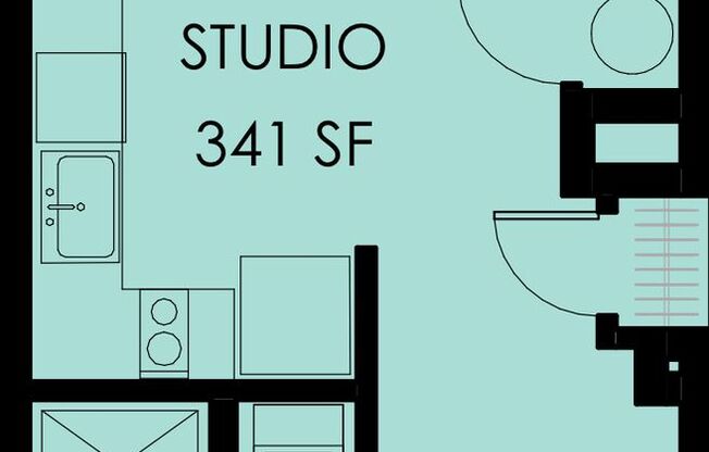 Studio, 1 bath, 327 sqft, $2,160, Unit 410 5th #404